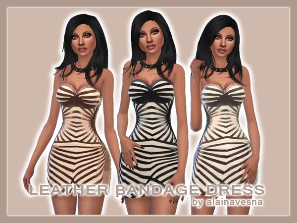 Sims 4 Leather Mini Dresses by alainavesna at TSR