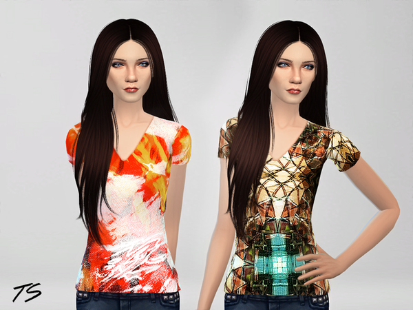 Sims 4 Psychedelic T Shirt 01 by tangerine simblr at TSR