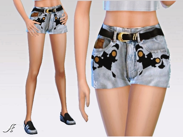 Sims 4 Shorts with black accent by Apathie at TSR