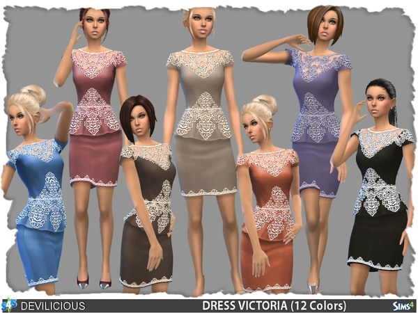 Sims 4 Victoria Peplum Dress by Devilicious at TSR