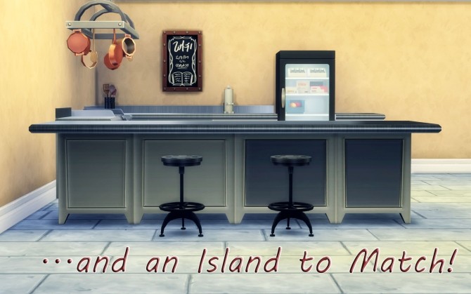 Sims 4 Corporate Chic Kitchen Counter and Island Recolour by celaste at Mod The Sims