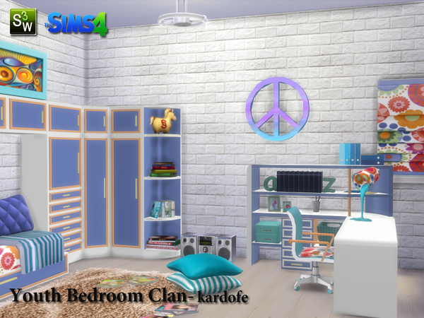 Sims 4 Youth Bedroom Clan by kardofe at TSR