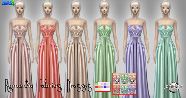Sims 4 Romantic fabrics dresses at Jomsims Creations