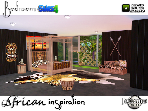 Sims 4 African inspiration bedroom by jomsims at TSR