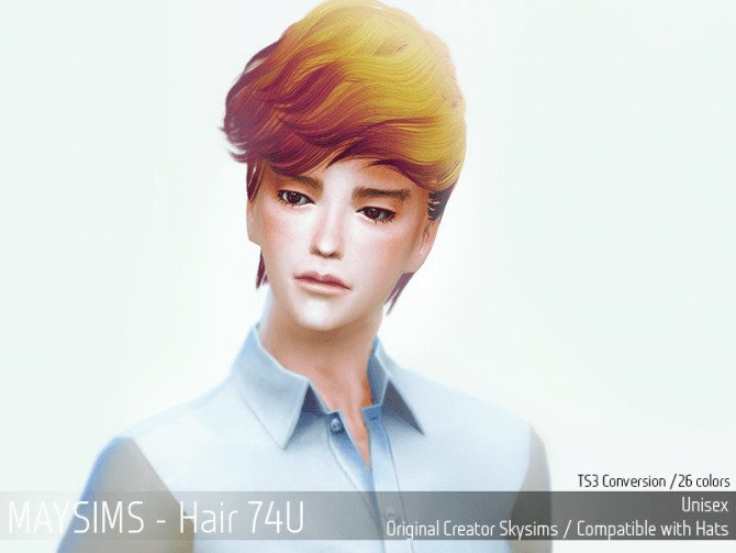 Sims 4 Hair 74U (Skysims) at May Sims