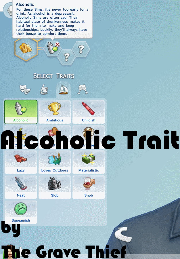 Sims 4 Alcoholic Trait by TheGraveThief at Mod The Sims