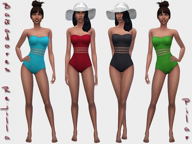 Sims 4 Grid swimsuits by Pilar at SimControl