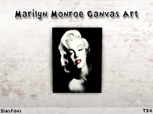 Sims 4 Marilyn Monroe Canvas Art by Melinda at Sims Fans