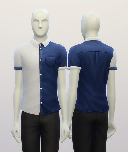 Sims 4 Cuffed Colorblock shirt edit at Rusty Nail