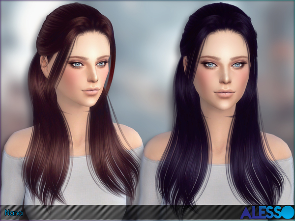 Sims 4 Nana Hair by Alesso at TSR