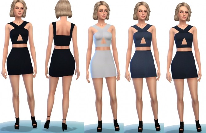 Sims 4 Triangle Cutout Dress at Belle’s Simblr