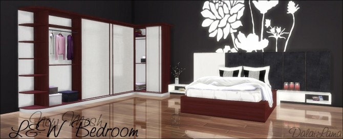Sims 4 L&W Bedroom by DalaiLama at The Sims Lover