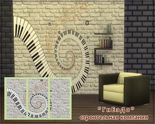 Sims 4 Black White notes wallpaper at Sims by Mulena