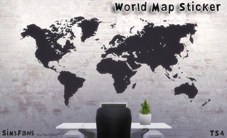 World Map Sticker by Melinda at Sims Fans