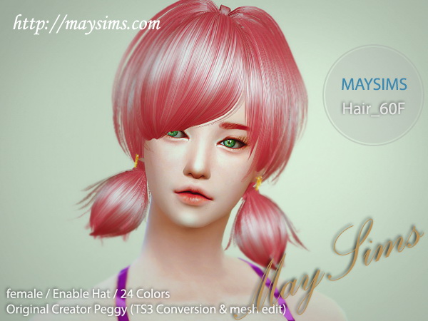Sims 4 Hair 60F (Peggy) at May Sims