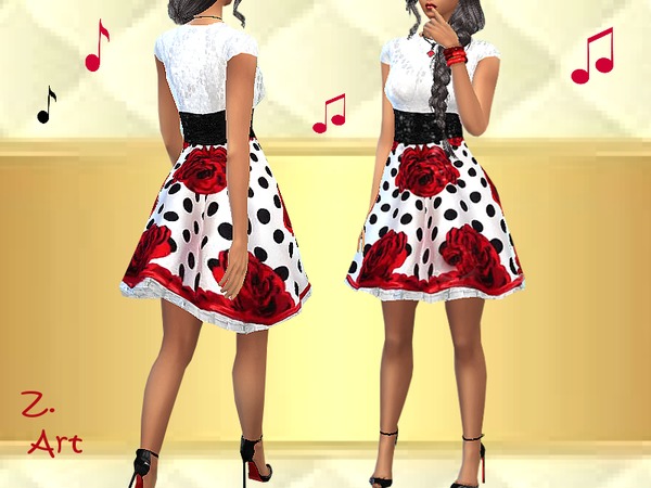 Sims 4 The Fifties dress by Zuckerschnute20 at TSR