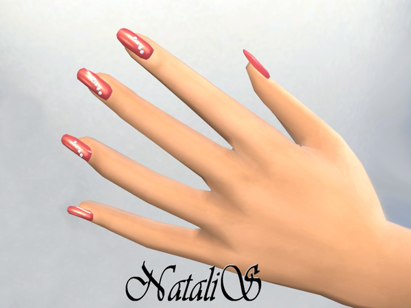 Sims 4 Nails with crystals by NataliS at TSR