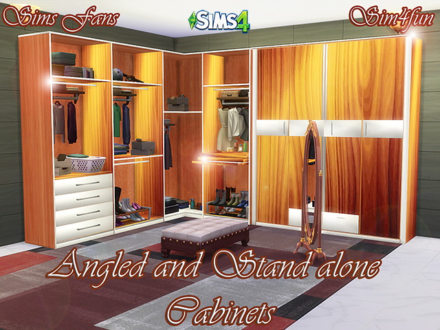 Sims 4 Angled and Stand Alone Cabinets by Sim4fun at Sims Fans