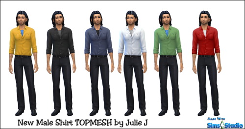 Sims 4 Casual Tucked Shirt with Tee at Julietoon – Julie J