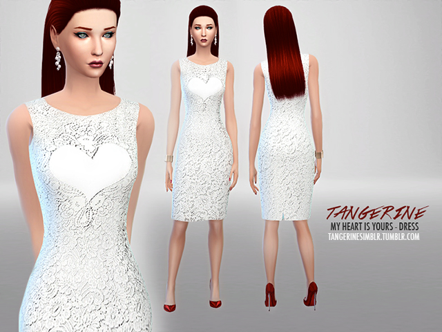 Sims 4 My Heart is Yours dress by tangerine at Sims Fans