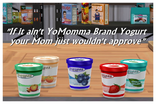 Sims 4 YoMomma Brand Yogurt Containers at SimDoughnut