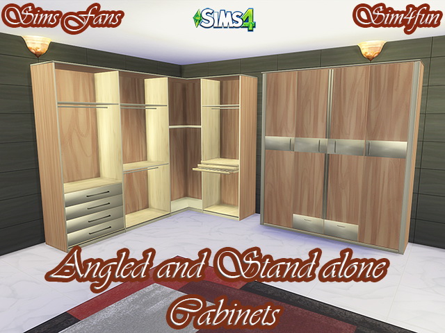 Sims 4 Angled and Stand Alone Cabinets by Sim4fun at Sims Fans