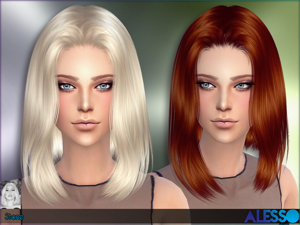Sims 4 Stone Hair by Alesso at TSR