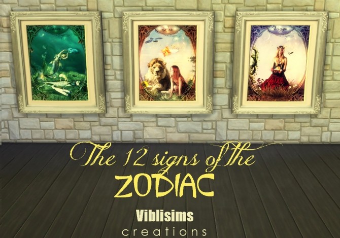 Sims 4 The 12 signs of the Zodiac paintings by ciaolatino38 at Mod The Sims
