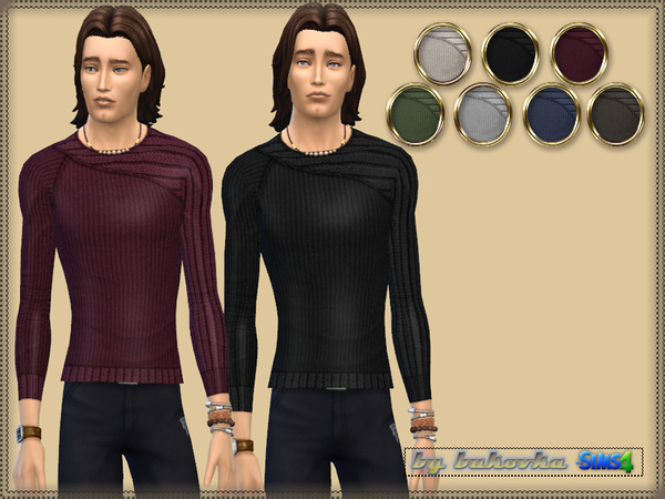 Sims 4 Sweater Asymmetrical Sleeve by bukovka at TSR