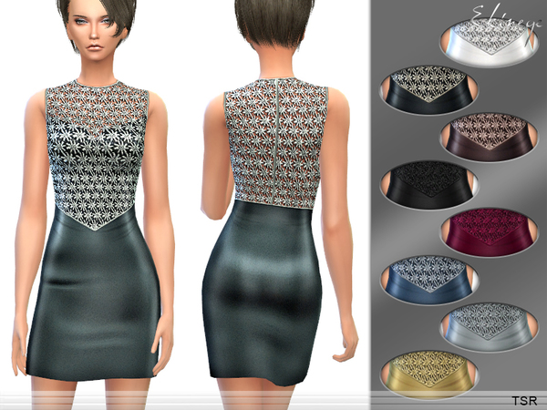 Sims 4 Lace Bodice Mini Dress by ekinege at TSR