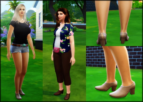 Sims 4 Maxis Pumps Mules with Thicker Heel at Julietoon – Julie J