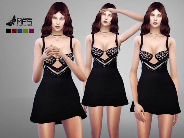 Sims 4 MFS Lena Dress by MissFortune at TSR
