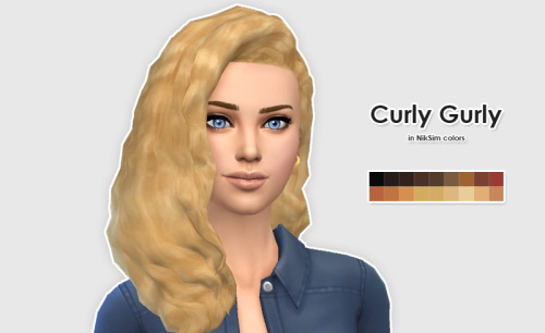 Sims 4 LumiaLoverSims Curly Gurly Hair in NikSim Colors at ELLESMEA