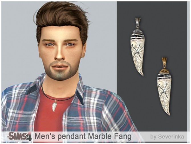 Sims 4 Marble Fang pendant at Sims by Severinka