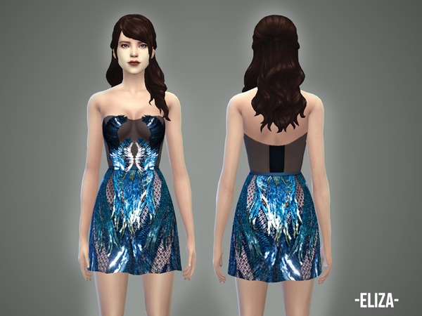 Sims 4 Eliza dress by April at TSR