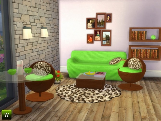 Sims 4 Rhythm of the Wild livingroom set at Little Sims Stuff