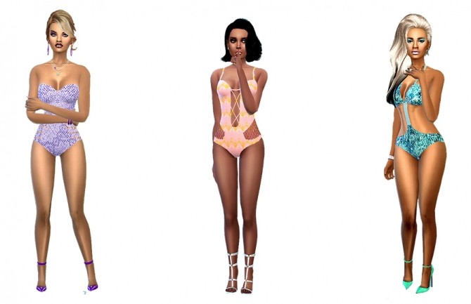 Sims 4 Mix by Mix swimsuits set of 21 at Dreaming 4 Sims