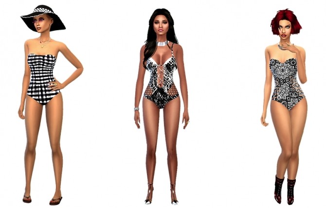 Sims 4 Mix by Mix swimsuits set of 21 at Dreaming 4 Sims