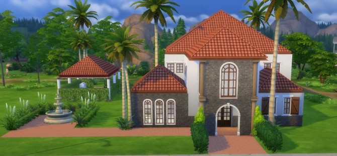 Sims 4 Spanish Style Home by EmpathLunabella at Mod The Sims