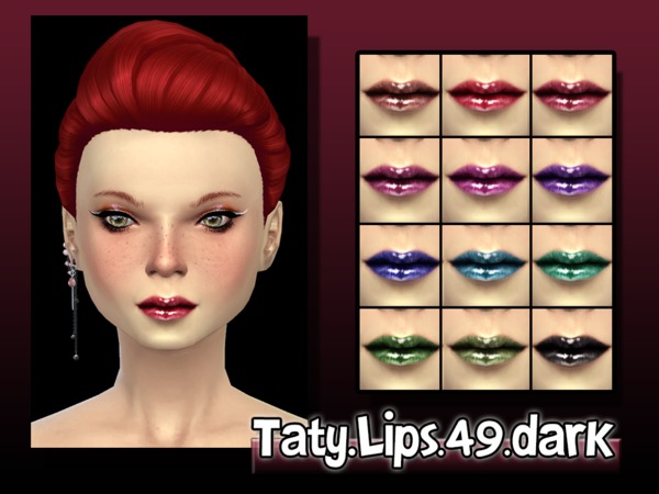 Sims 4 Lips 49 dark by tatygagg at TSR