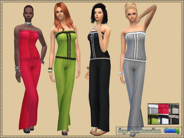 Sims 4 Jumpsuit with Ruffles by bukovka at TSR