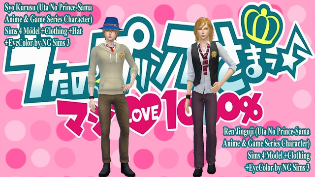 Sims 4 Syo Kurusu & Ren Jinguji at NG Sims3