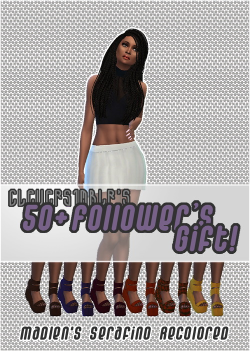 Sims 4 Madlen’s Serafino Sandals recolor at Clever simblr