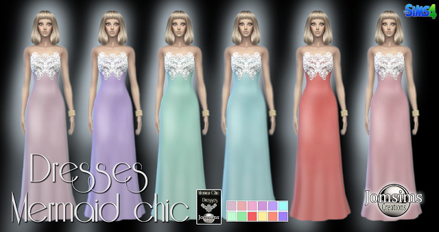Sims 4 Mermaid chic dresses at Jomsims Creations