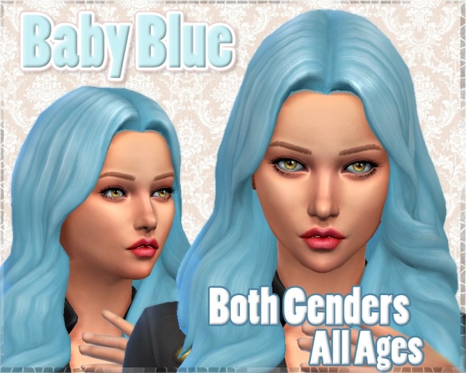 Sims 4 Baby Blue Pastel Non Default Hair Colour by kellyhb5 at Mod The Sims