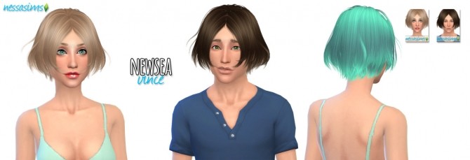 Sims 4 Newsea Vince Hair retextured at Nessa Sims