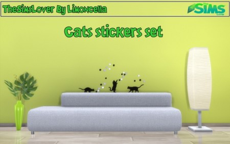 Cat stickers set by Limoncella at The Sims Lover
