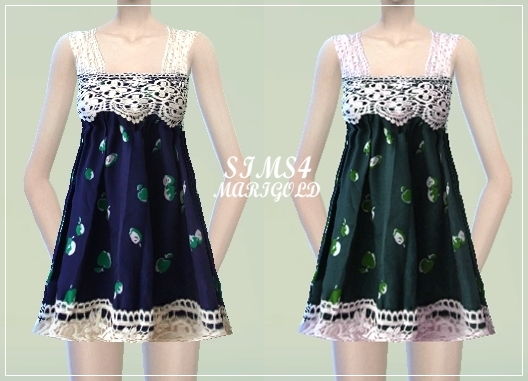 Sims 4 Lace girlish dress at Marigold