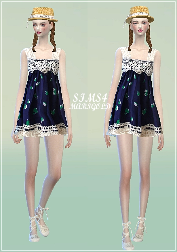 Sims 4 Lace girlish dress at Marigold