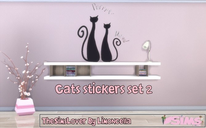 Sims 4 Cat stickers set 2 by Limoncella at The Sims Lover